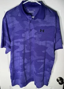 Under Armour Men’s Purple Camo “The Playoff Polo” Golf Short Sleeve Shirt Large - Picture 1 of 9