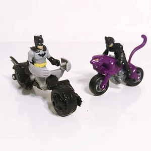 Imaginext DC Comics Super Friends Lot of 2 With Motorcycles - Batman Catwoman - Picture 1 of 3