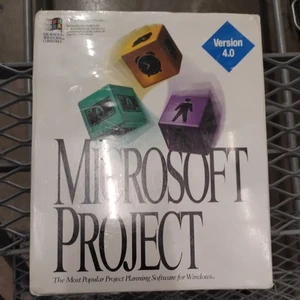WINDOWS MICROSOFT PROJECT V4.0 VINTAGE SOFTWARE W/ 3.5" DISKETTES - Picture 1 of 2