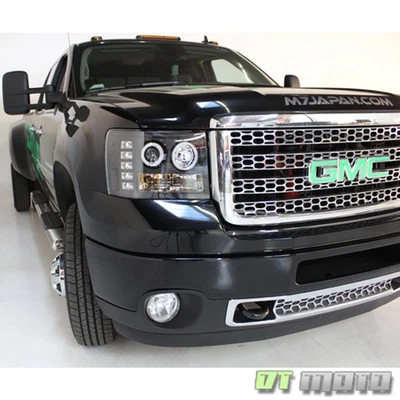 Faros proyectores negros compatibles con 07-13 Gmc Sierra en lámpara de funcionamiento LED DRL diurna Foto 1 de 4