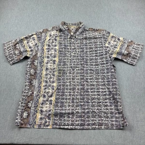 Vintage Reyn Spooner Shirt Men XL Gray 1/2 Button Pullover Geometric Hawaiian - Picture 1 of 9