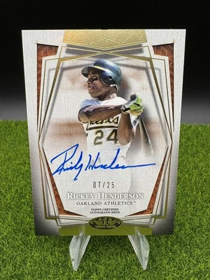 Rickey Henderson 2022 Topps Tier One Autograph Auto /25 Oakland A’s HOF - Image 1 of 2
