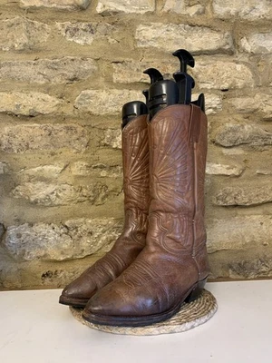 Made In Mexico Peacock Design Womens Brown Leather Cowboy Boots Size UK 5 EU 38 - Image 1 of 4
