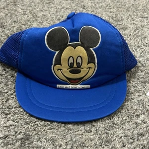 Vintage Walt Disney Mickey Mouse Just4Kids Blue Mesh Snapback Hat Youth - Picture 1 of 8