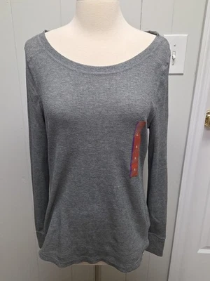 Top térmico para mujer cuello redondo gris jaspeado capa base XL Foto 1 de 4