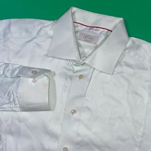 Eton Contemporary Dress Shirt lime green Long Sleeve Menswear Size 44 17 1/2 - Picture 1 of 6