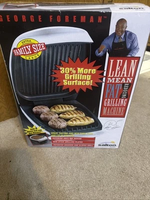 New In Box George Foreman Lean Mean Fat Grilling Machine GR26Bw  XL Salton 2001 - Image 1 of 4
