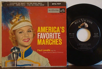 PAUL LaVALLE Americas Favorite Marches MEGA RARE 1956 1S/1S RCA/VICTOR EP 45rpm - Image 1 of 4