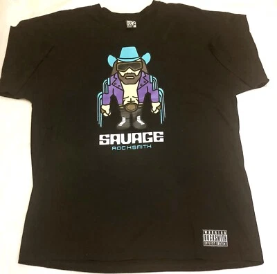 Camiseta negra XL para hombre Rocksmith Randy Macho Man Savage Foto 1 de 4