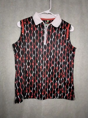 Tail Tech Performance Golf Womens Tank Top Size M Black Red Geometric Sleeveless - Image 1 of 4