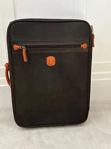 NEW 2000s Bric's Luggage 20.25" Carry On Roller Classic GREEN Tuscan Cognac Trim - Picture 1 of 24