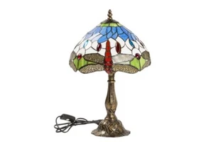 Tischleuchte IN Stil Tiffany Mit Libellen Farbig und Einsätze A Tropfen Ross - Bild 1 von 2