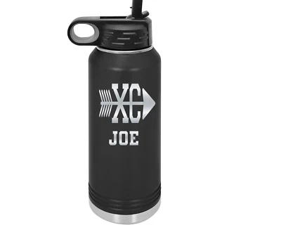 Engraved Cross Country Water Bottle, 32oz Size Straw Personalized With Your Name - Image 1 of 3