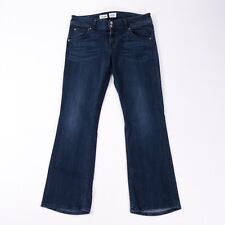 Hudson Womens Mid Rise Cargo Pocket Flared Dark Blue Denim Jeans Size 31