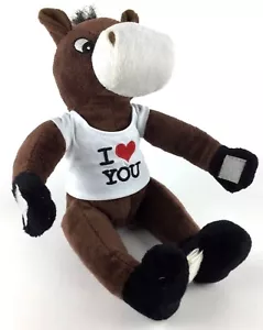 Manta Palz Caballo Peluche Animal Marrón Negro Blanco 8 1/2" Gancho y Lazo Cinta - Imagen 1 de 12