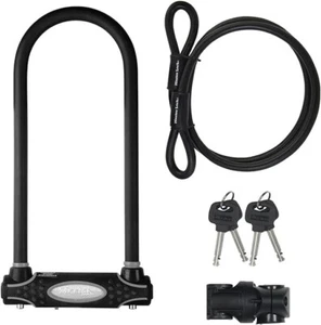 MASTER LOCK BONUS PACK LEVEL 10 BIKE SECURITY U 21cm hardened steel shackle - Picture 1 of 8