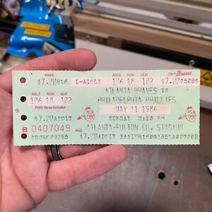 May 11 1986 Atlanta Braves  / Philadelphia Phillies Ticket Stub