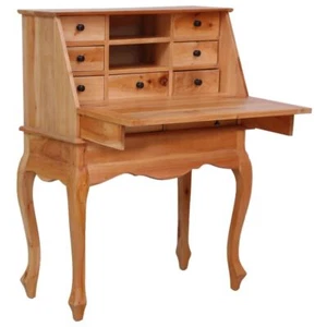 Wooden Secretary Desk Vintage Style Writing Table With Storage Drawers Furniture - Picture 1 of 8