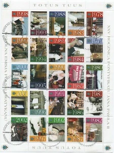 POLONIA 2003 XXV PONTIFICATO DI GIOVANNI PAOLO II FOGLIETTO OBLITERATO - Bild 1 von 1