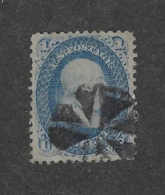 US # 63 - 1ȼ - Benjamin Franklin - Used,1861, scv $100 - Image 1 of 2