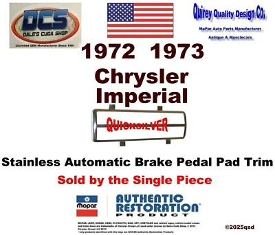 Chrysler Imperial 1972 73 pedal de freno automático moldura de acero inoxidable 3575102 nuevo MoPar Foto 1 de 2