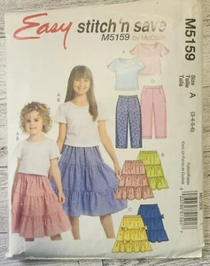 Easy Stitch 'n Save M5159 Girls' Top, Skirts and Capri Pants ~ Size 3 - 6 - Picture 1 of 3