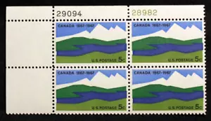 US Plate Blocks Stamps #1324 ~ 1967 5c Canada Centenary MNH SP2287 - Picture 1 of 1