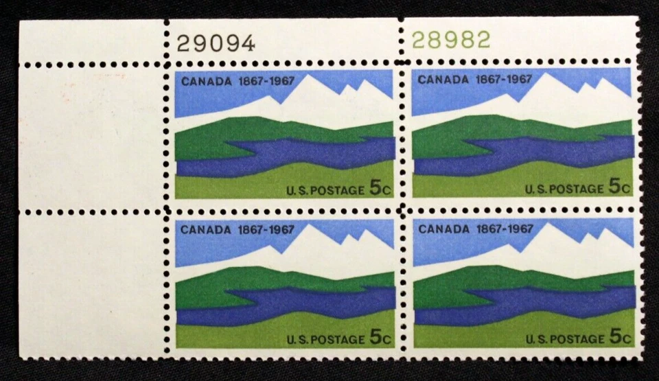 US Plate Blocks Stamps #1324 ~ 1967 5c Canada Centenary MNH SP2287 - Image 1 of 1
