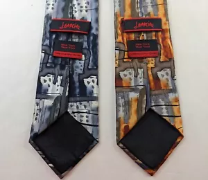 Lot Of 2 J Garcia New York Collection Fifty Seven Abstract Silk Necktie Luxury - Picture 1 of 18