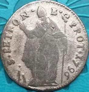 Vatican 1796 4 Bolognini Pio VI 1775-1799 Bologna St. Petronius sil - Picture 1 of 9