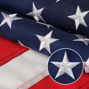 American Flag 3x5 FT Outdoor Heavy Duty American Flag Embroidered 210D US Flag - Picture 1 of 9