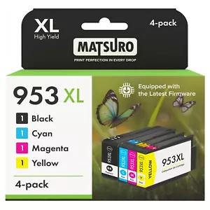 Matsuro 953 XL Replacement for HP 953XL Ink Cartridges - Multipack Set or Black - Picture 1 of 13