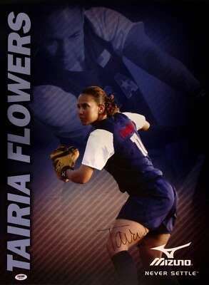Póster firmado por Tairia Flowers 18x24 PSA/DNA CSUN EE. UU. Softbol Olímpico Autógrafo Foto 1 de 4