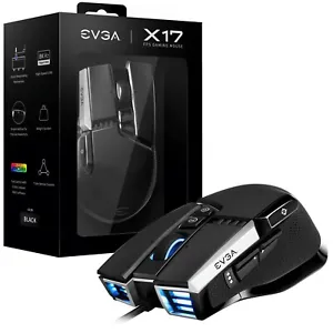 EVGA X17 RGB Gaming-Maus, dreifache optische Sensoren, mechanische Omron-Schalter, 16
