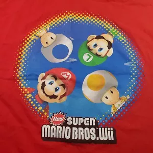 Super Mario Bros Wii Video Game Promo T Shirt Youth Boys Sz Large  - Picture 1 of 7
