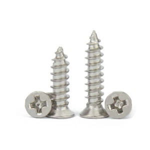 Nickel Plated Countersunk Head Self Tapping Screw Flat Phillip Small Bolts M1-M3 - Picture 1 of 6
