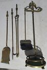 Vintage Eagle Gold Brass Fireplace Tools Poker Shovel Broom Tongs Stand