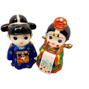 Korean Traditional Figurines Groom Bride Doll Set Souvenir Gift Decoration Cute - Picture 1 of 7