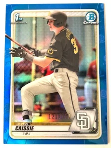 2020 1st Bowman Chrome OWEN CAISSIE #BD-49 Blue Border Refractor SP /150 CUBS - Bild 1 von 3