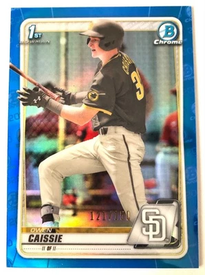 2020 1st Bowman Chrome OWEN CAISSIE #BD-49 Blue Border Refractor SP /150 CUBS - Image 1 of 3