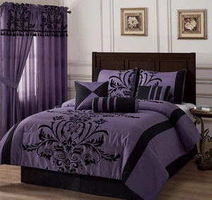 Chezmoi Collection Nobility 7-piece Flocked Floral Faux Silk Comforter Set - Picture 1 of 15