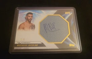 Matheus Nicolau 2024 Topps Knockout UFC SSP Fight Mat Relic GOLD Autograph 1/8 - Picture 1 of 3