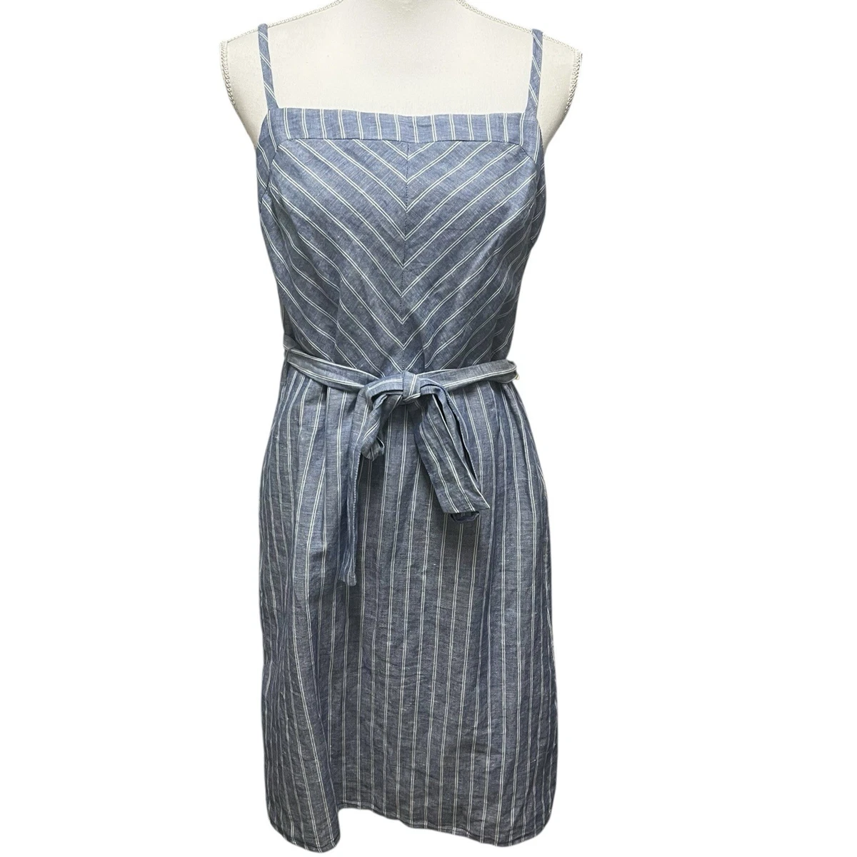 Robe Femme Sans Manches BANANA REPUBLIC - Imprimée Rayures, Taille M, Doublée - Parfaite Pour Le Quotidien