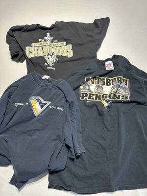 Lote 3 Camisetas De Colección Pittsburgh Penguins NHL XL Lemieux Jagr Majestic Reebok Foto 1 de 4