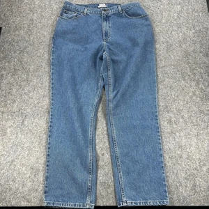 NEW LL Bean Jeans Womens 16 Blue Original Fit Relaxed Straight Leg 100% Cotton - Picture 1 of 8