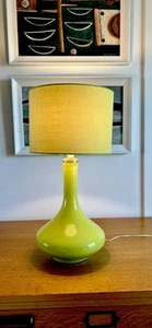 Dänische Holmegaard limettengrüne Glas Vintage Tischlampe um 1960 von Jacob E Bang - Bild 1 von 16