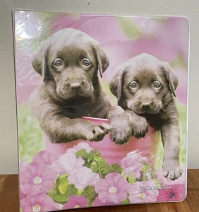 Vintage Class Act Keith Kimberlin 1" 3 Ring Binder W/Sleeves  Puppies Great Cond - Picture 1 of 4