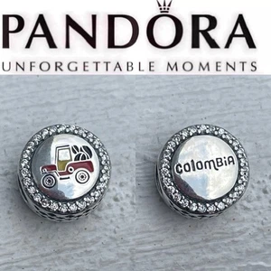 Pandora Colombia Exclusive Country Flag Colors Fruit Truck Button Charm - Picture 1 of 6