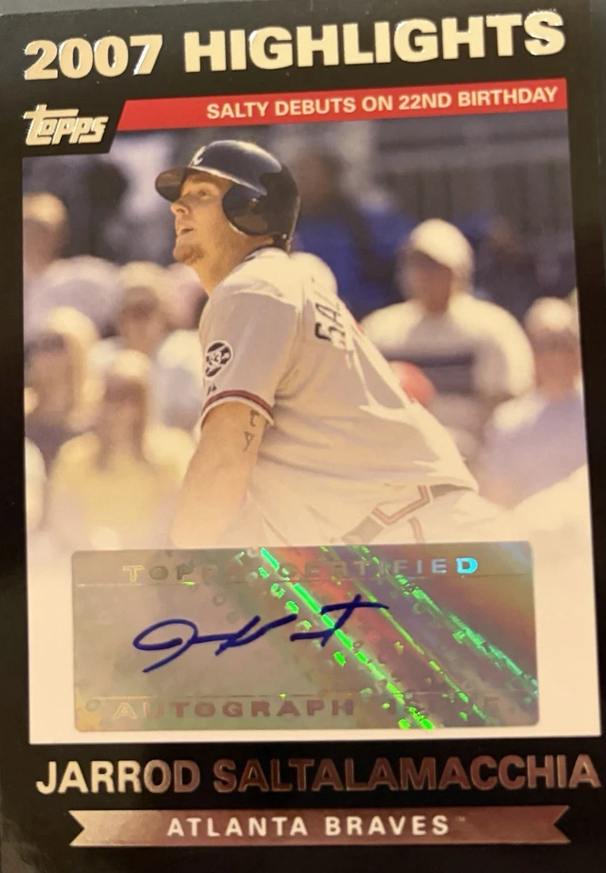 2007 Topps Atualização 2007 Destaques Auto Jarrod Saltalamacchia #HAJS Auto - Imagem 1 de 2