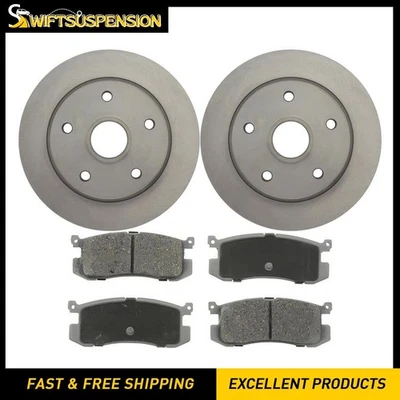 Rear Brake Rotors and Ceramic Pads Kit for 1990 1991 1992 1989 Ford Probe - Image 1 of 4